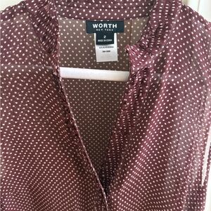 Worth Henna Silk Blouse with White Dots